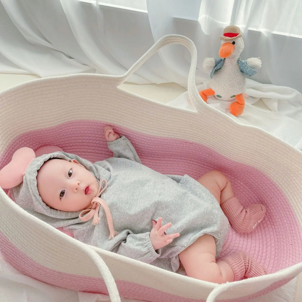 SOFIE Babykorg i Vävd Bomull